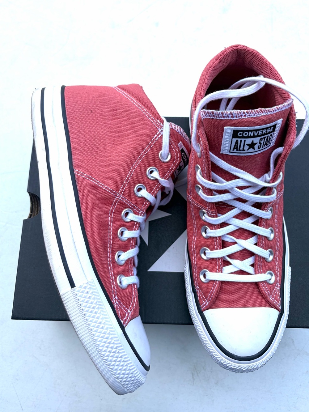 Converse High Top Sneakers - Coral Pink Canvas - Picture 2 of 5